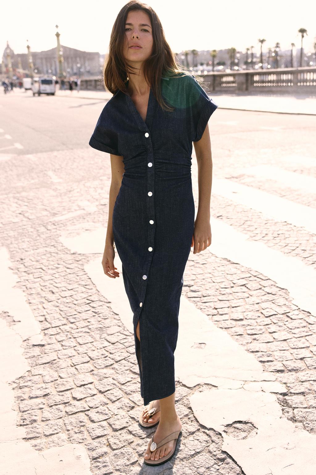 Z1975 MID-LENGTH DENIM DRESS