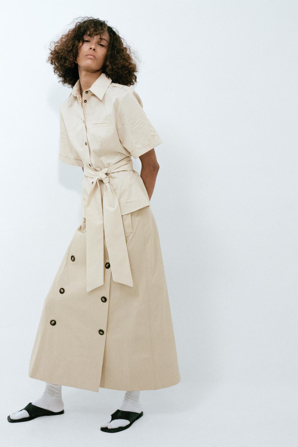 SHIRT WITH BELT LOOPS AND WAISTBELT