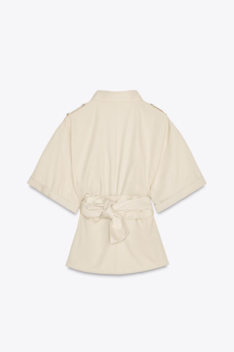 SHIRT WITH BELT LOOPS AND WAISTBELT