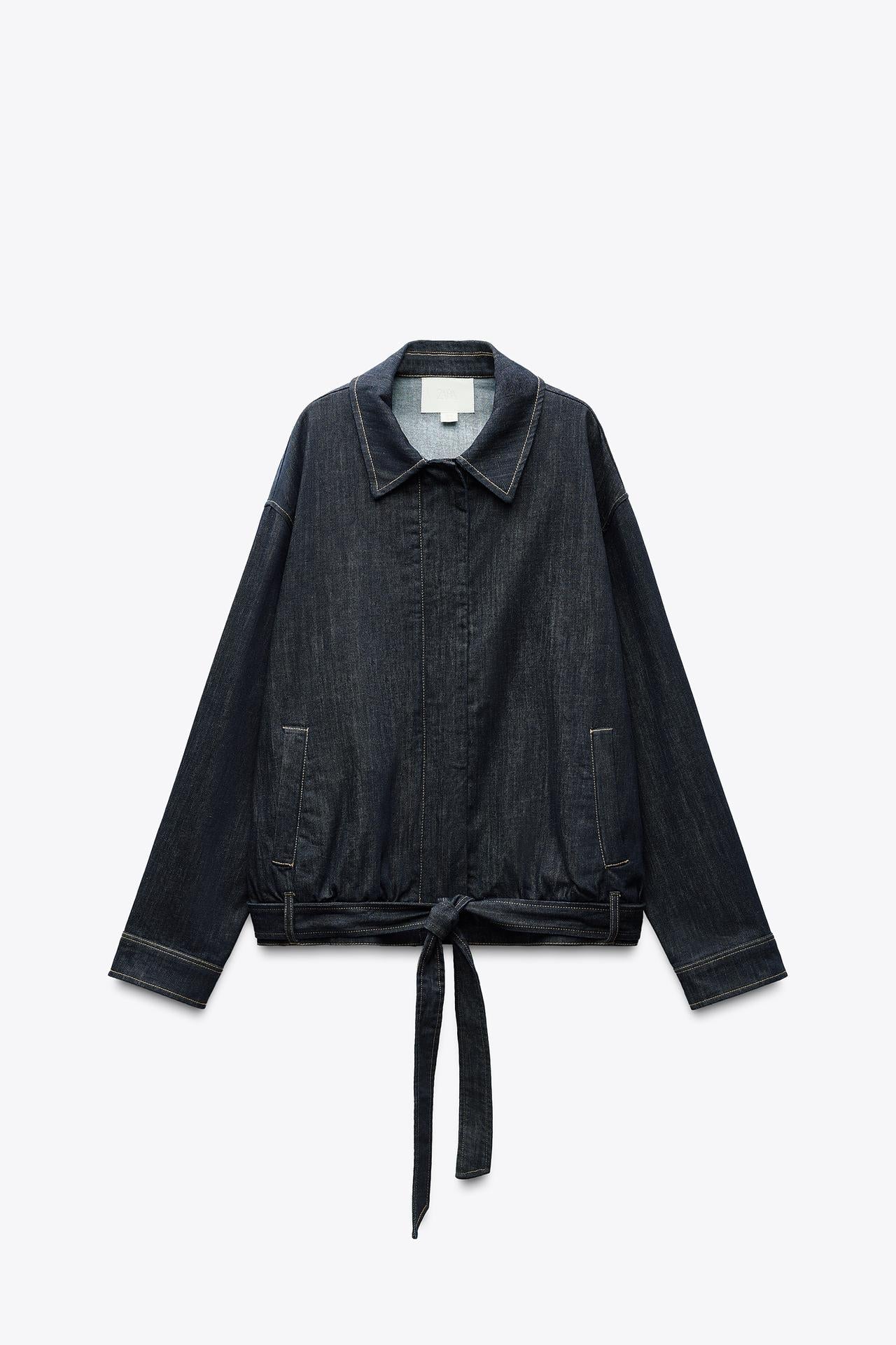 TRF DENIM JACKET WITH BELT