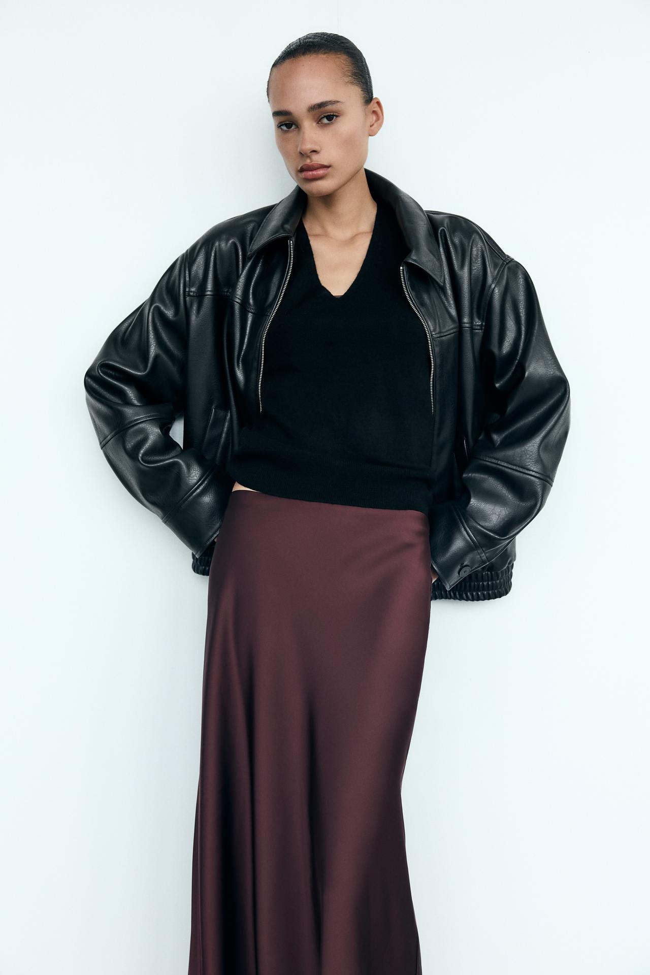SATIN MIDI SKIRT
