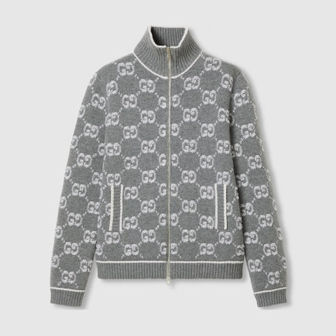 GG Jacquard Wool Cardigan