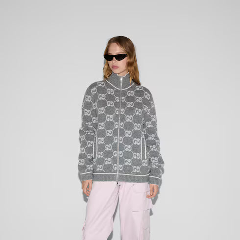 GG Jacquard Wool Cardigan