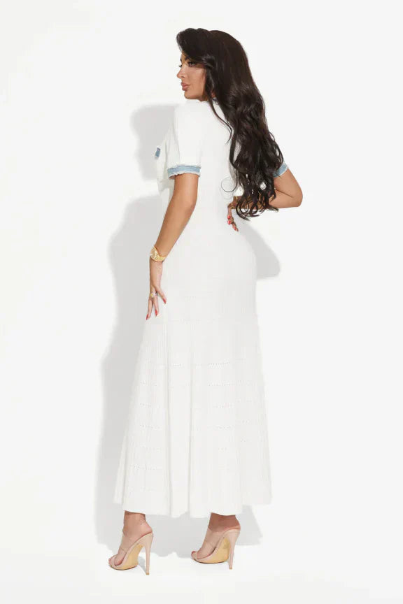 Knitted Dress with Gold Buttons – 154878