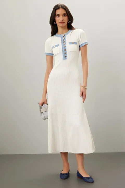 Knitted Dress with Gold Buttons – 154879