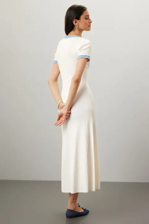 Knitted Dress with Gold Buttons – 154876