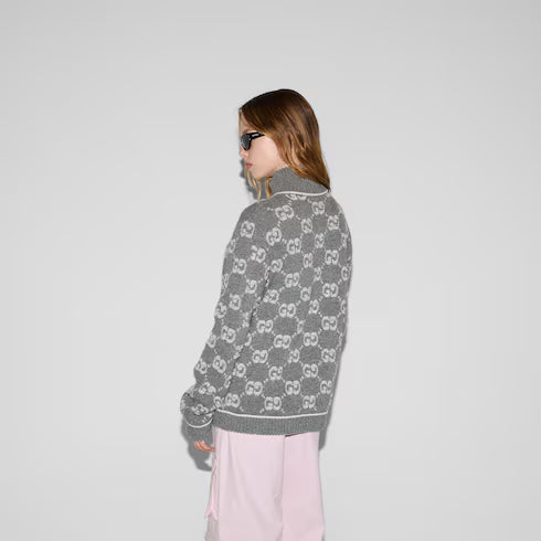 GG Jacquard Wool Cardigan