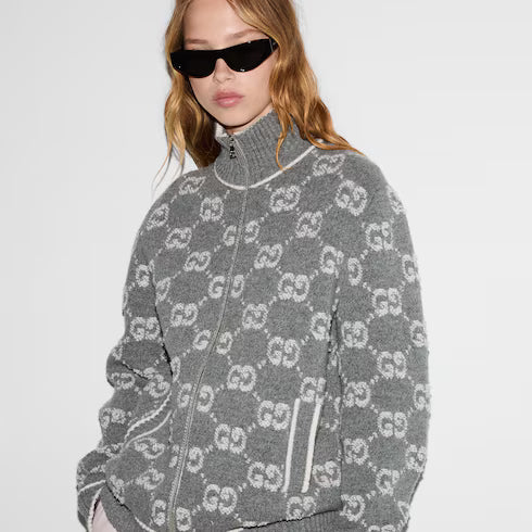 GG Jacquard Wool Cardigan