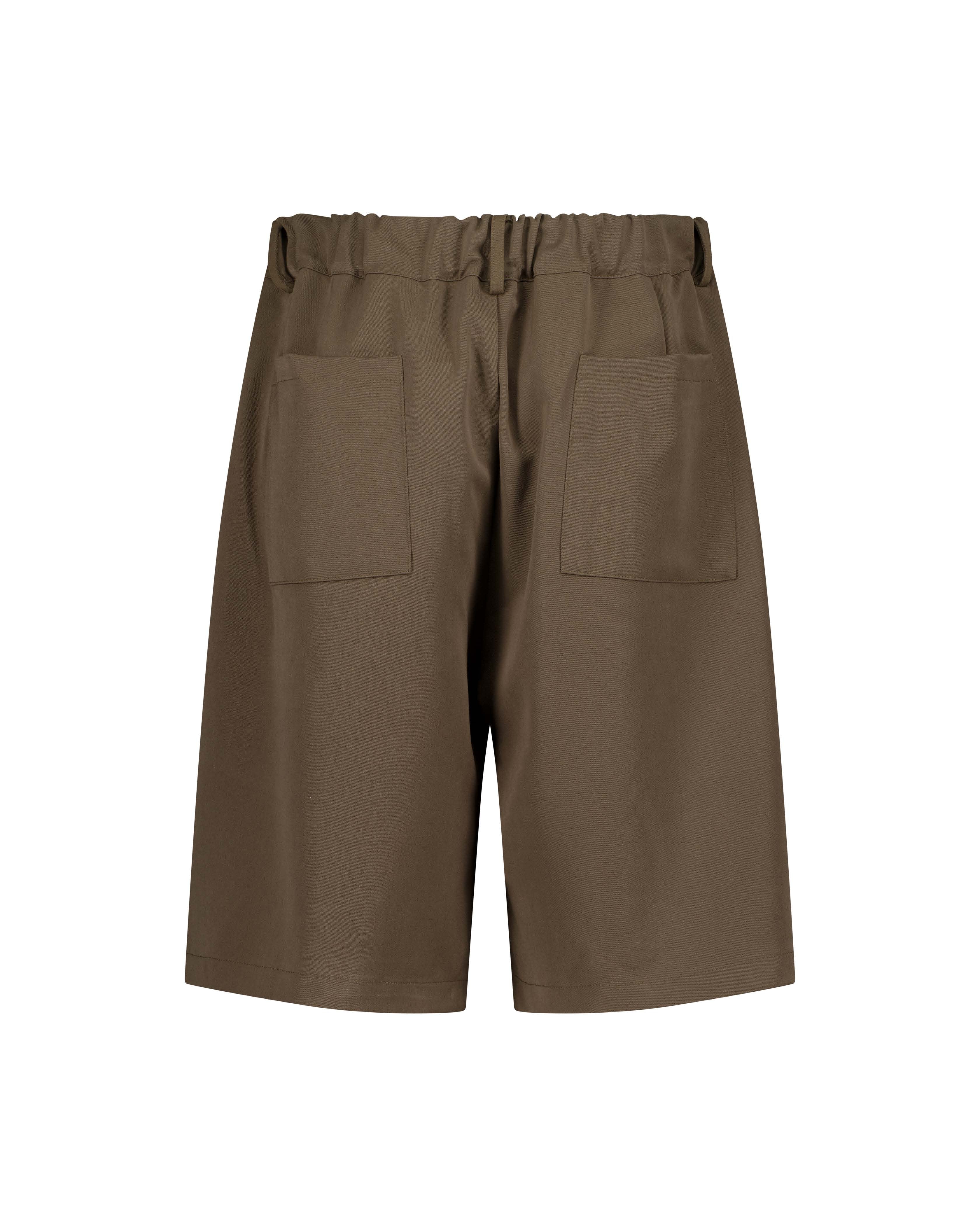 PLEATED SHORTS – BROWN
