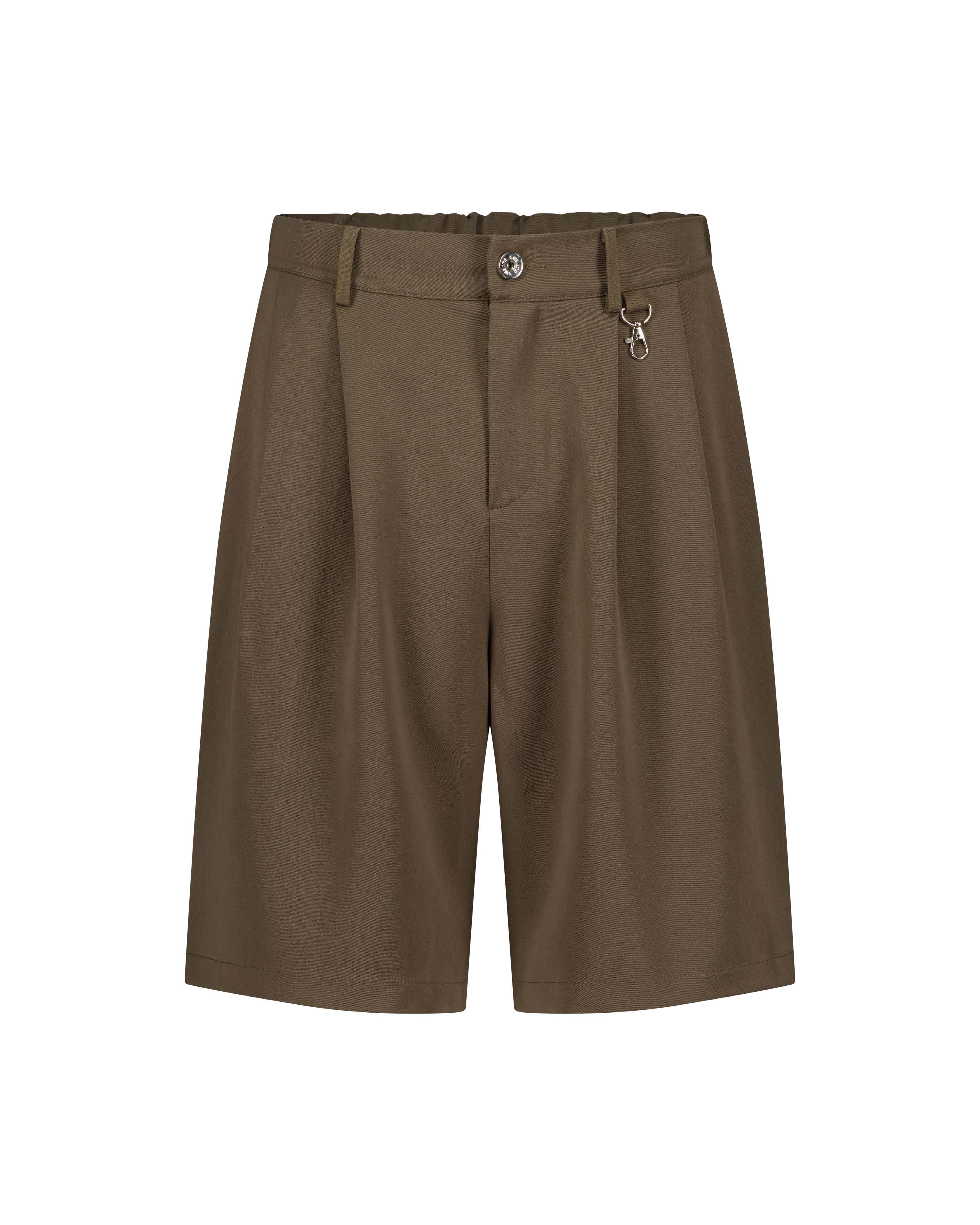 PLEATED SHORTS – BROWN