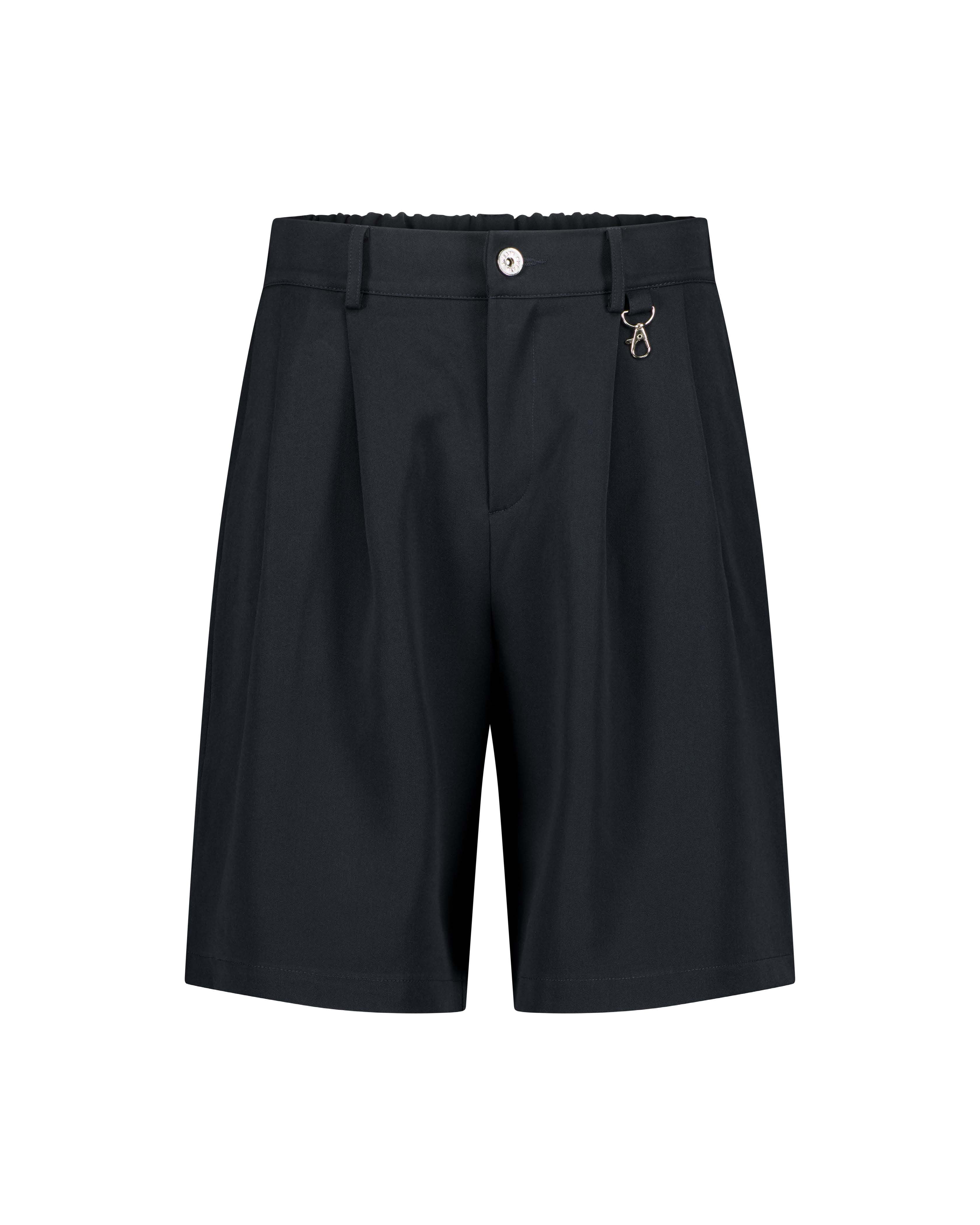PLEATED SHORTS – NAVY BLUE