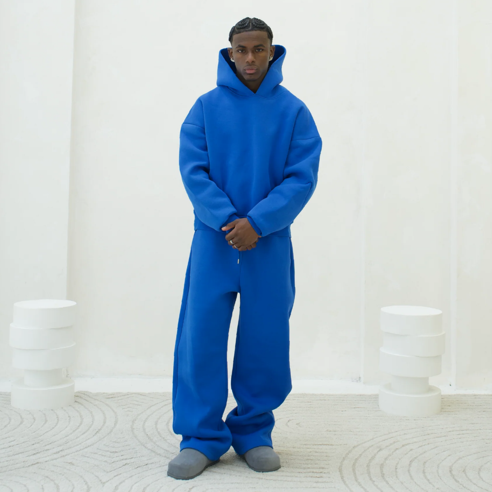 MONOCHROME HOODIE BRIGHT BLUE