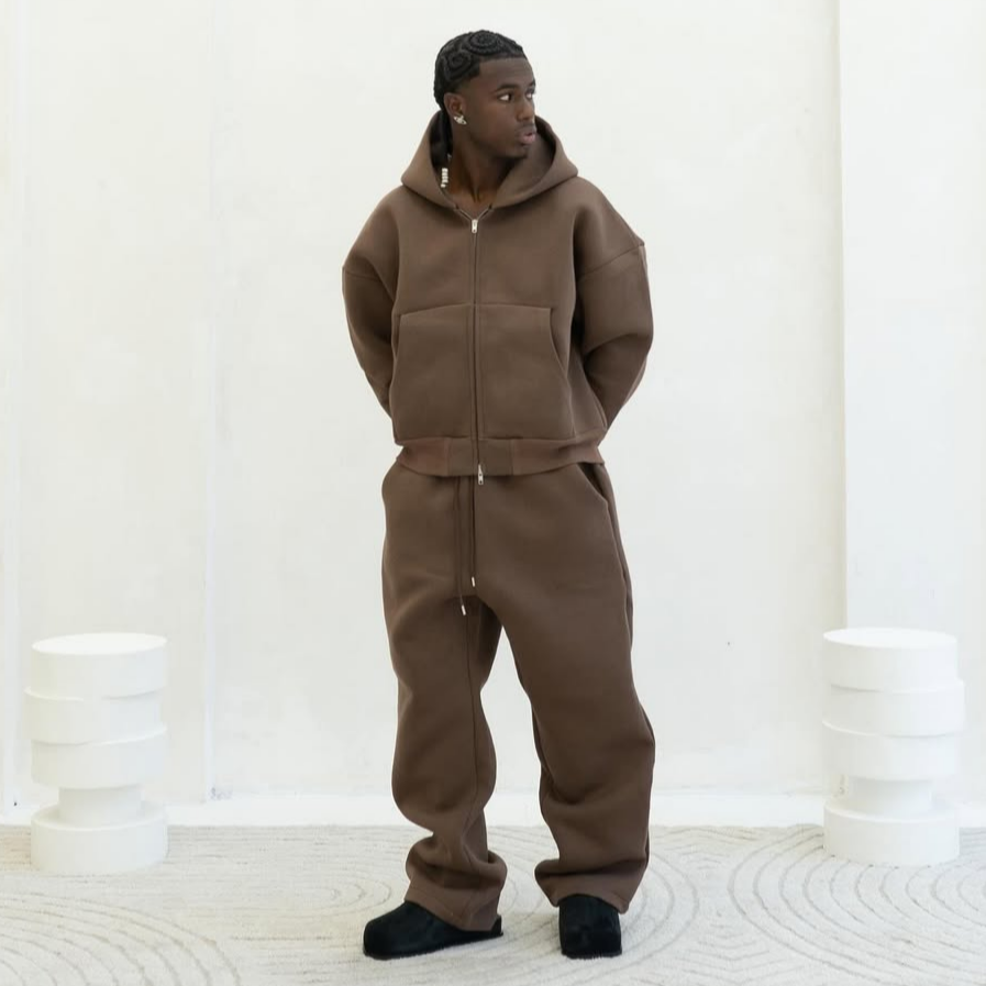 MONOCHROME HOODIE BARK BROWN