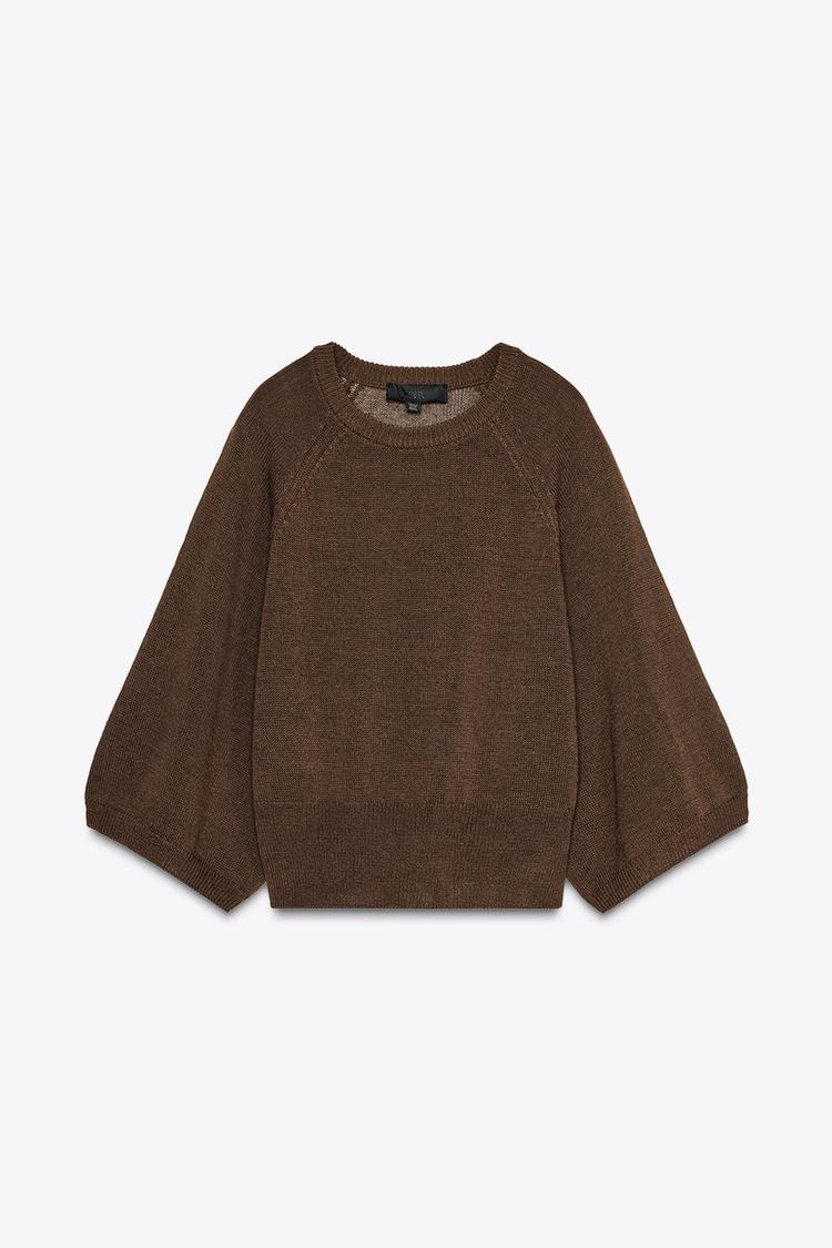 WIDE-SLEEVE KNIT SWEATER