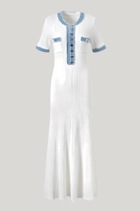 Knitted Dress with Gold Buttons – 154878